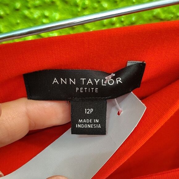 Ann Taylor Orange Midi Wrap Skirt with Tie Front - Picture 2 of 3